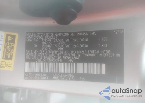 2017 Toyota Highlander Xle from USA, damaged, VIN 5TDJZRFH1HS372614